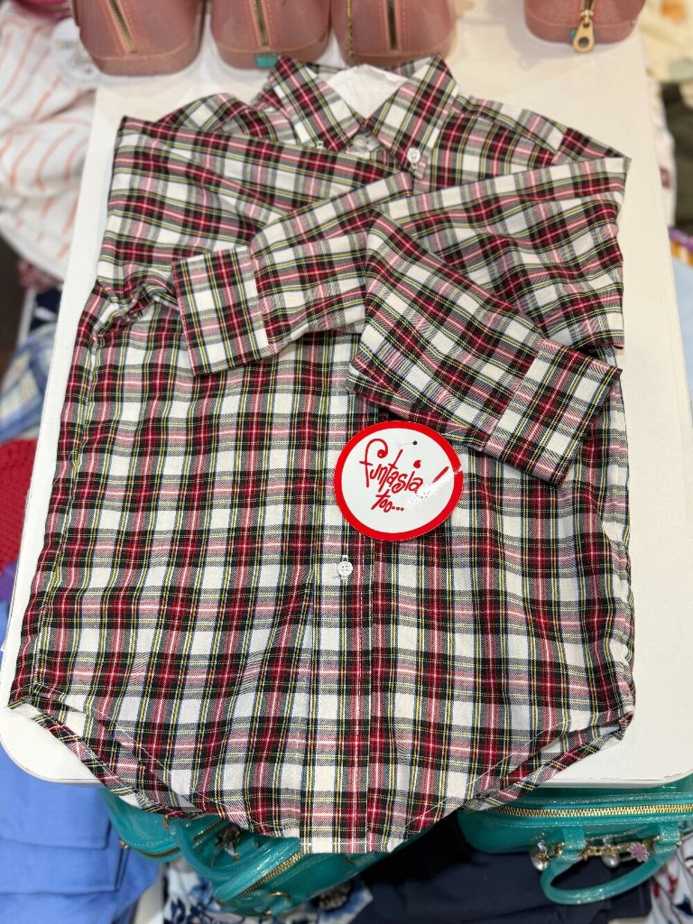 Funtasia Too! Plaid Button Down Shirt Size 8